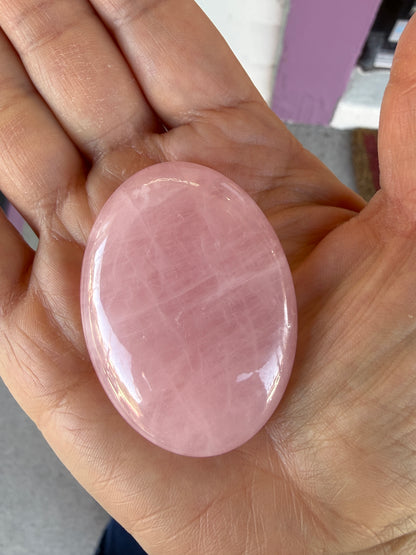 Rose Quartz Palm Stone- Brazil