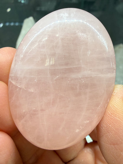 Rose Quartz Palm Stone- Brazil