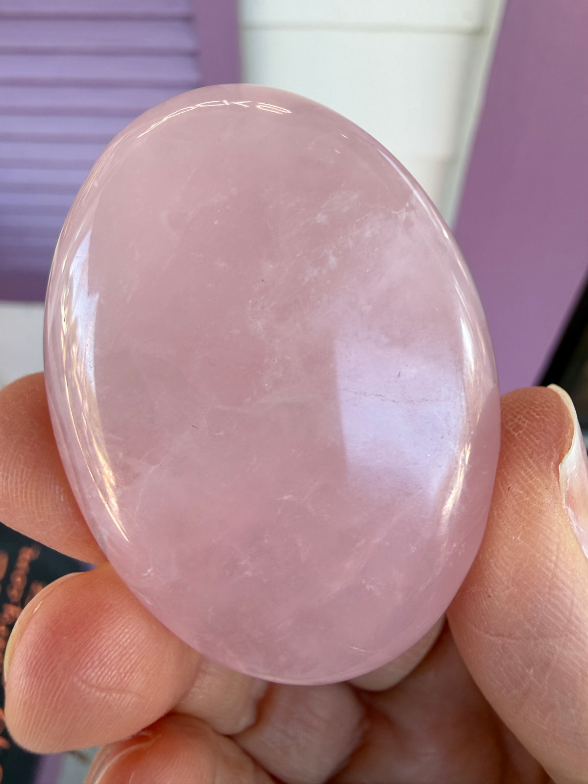 Rose Quartz Palm Stone- Brazil