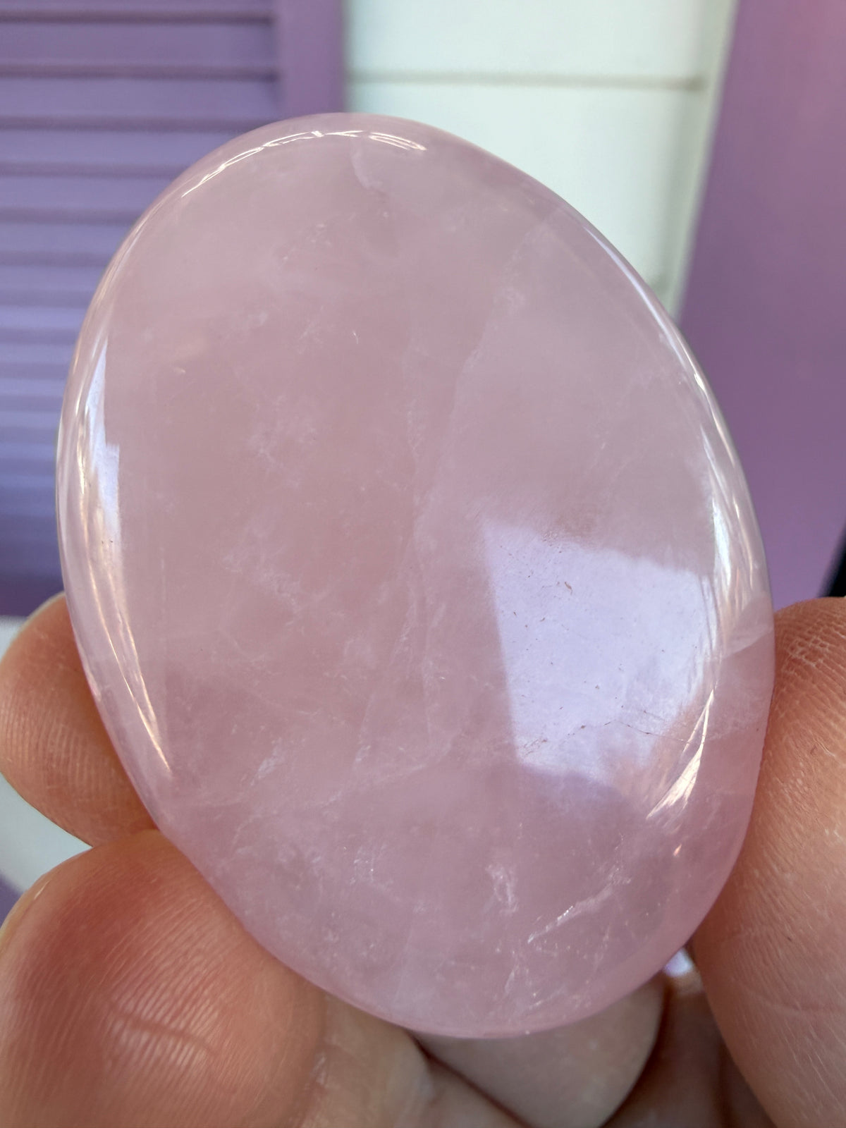 Rose Quartz Palm Stone- Brazil