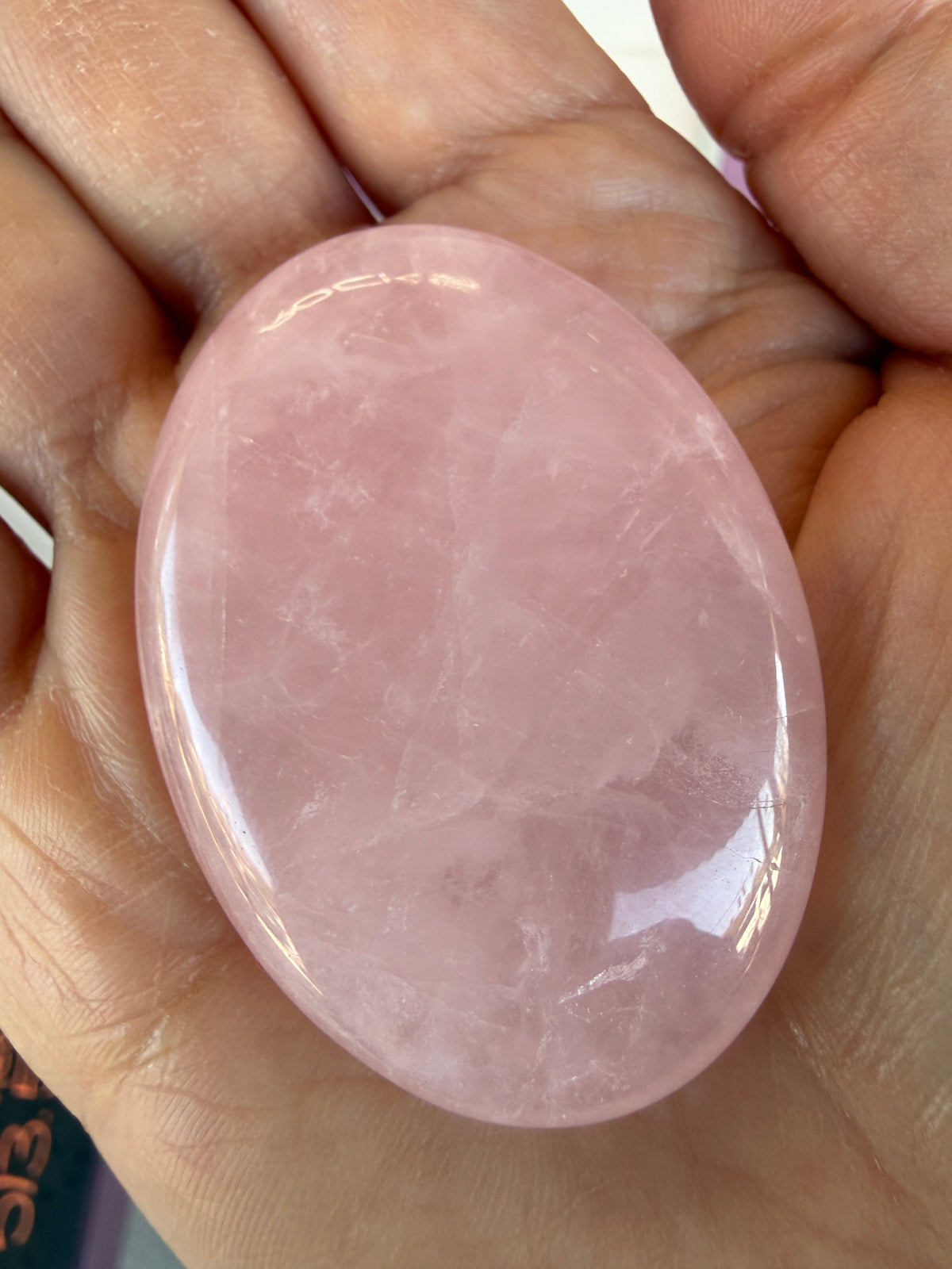 Rose Quartz Palm Stone- Brazil