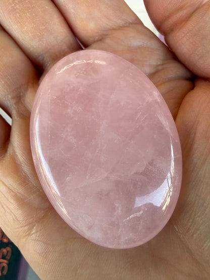 Rose Quartz Palm Stone- Brazil