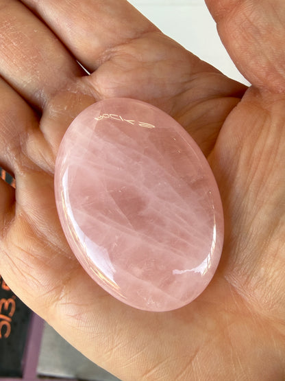 Rose Quartz Palm Stone- Brazil