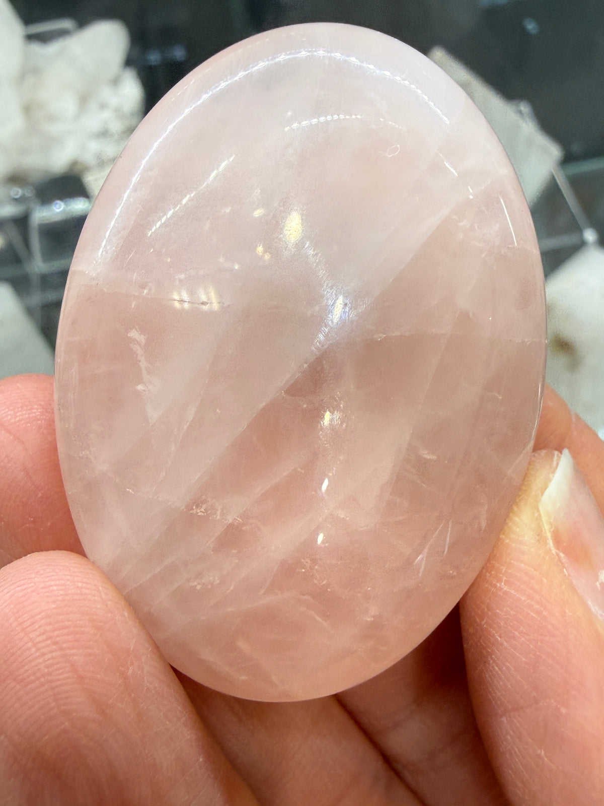 Rose Quartz Palm Stone- Brazil