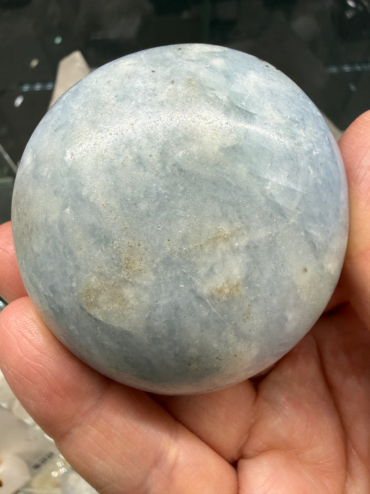 Blue Calcite Palm Stone