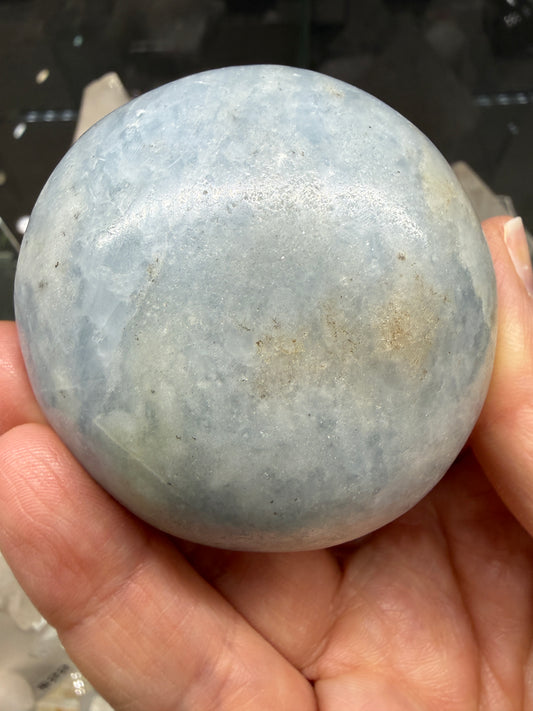 Blue Calcite Palm Stone