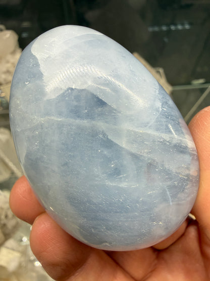 Blue Calcite Palm Stone
