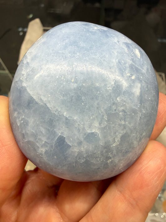 Blue Calcite Palm Stone