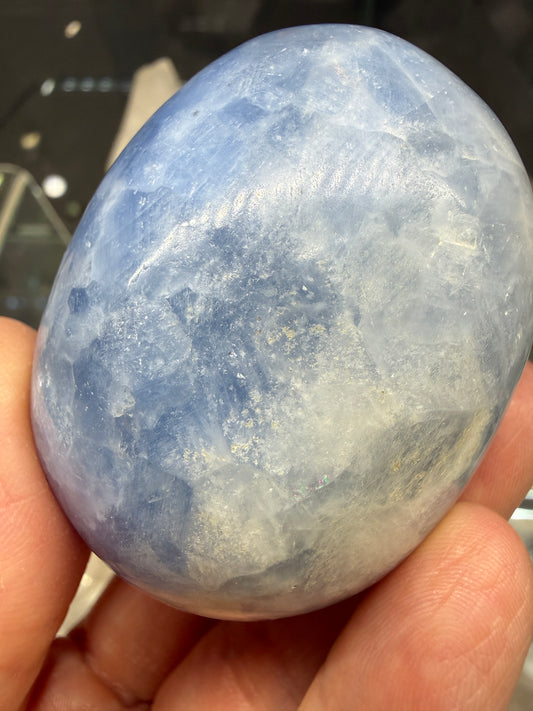 Blue Calcite Palm Stone