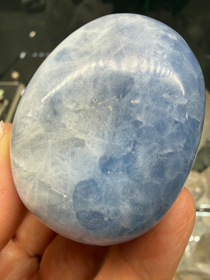 Blue Calcite Palm Stone