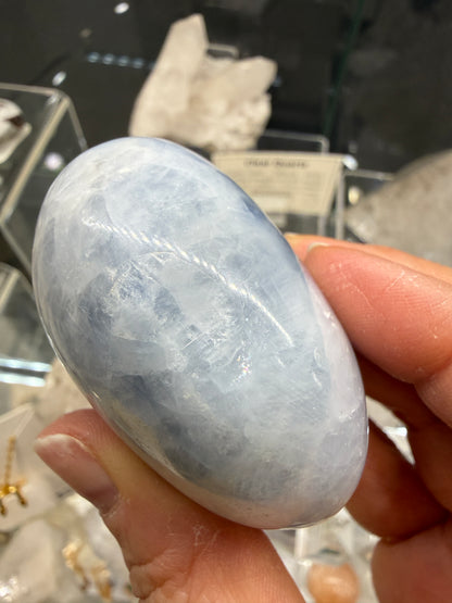 Blue Calcite Palm Stone