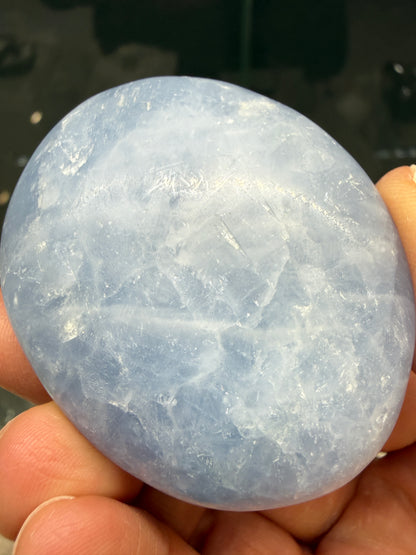 Blue Calcite Palm Stone