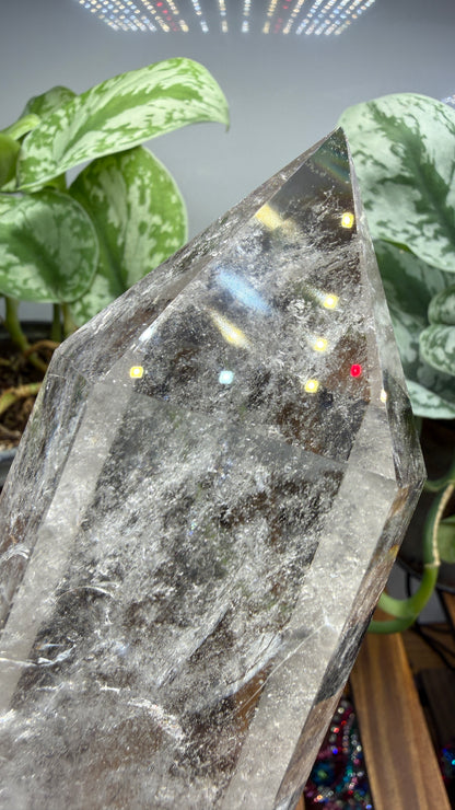 Clear Quartz Tower- 7.75" inch Tall- See video WOW!