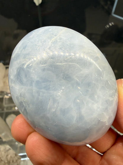 Blue Calcite Palm Stone