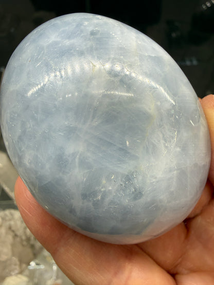 Blue Calcite Palm Stone