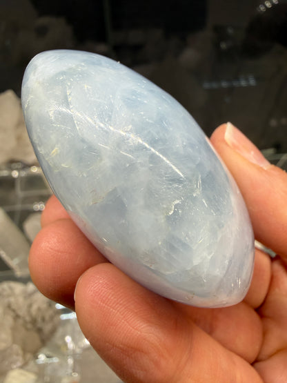 Blue Calcite Palm Stone
