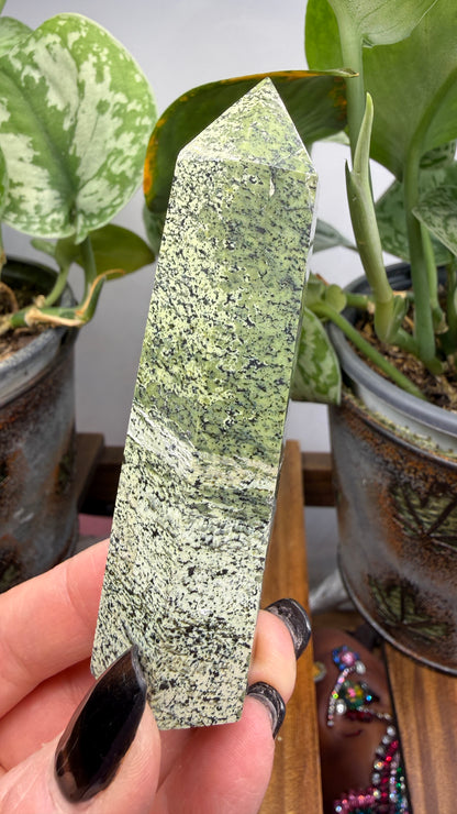 Green Zebra Jasper (Serpentine) Tower