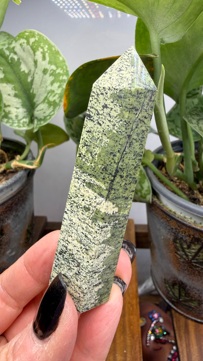 Green Zebra Jasper (Serpentine) Tower