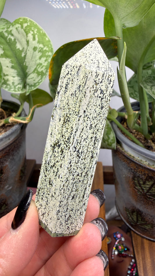 Green Zebra Jasper (Serpentine) Tower