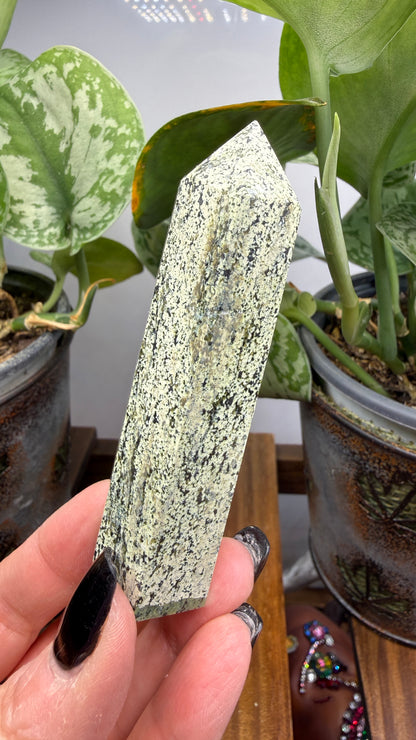 Green Zebra Jasper (Serpentine) Tower
