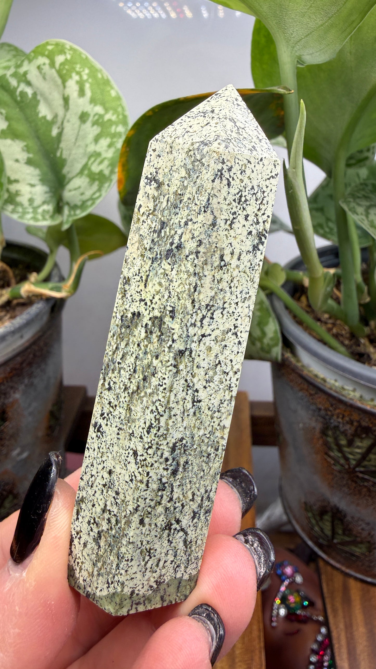 Green Zebra Jasper (Serpentine) Tower