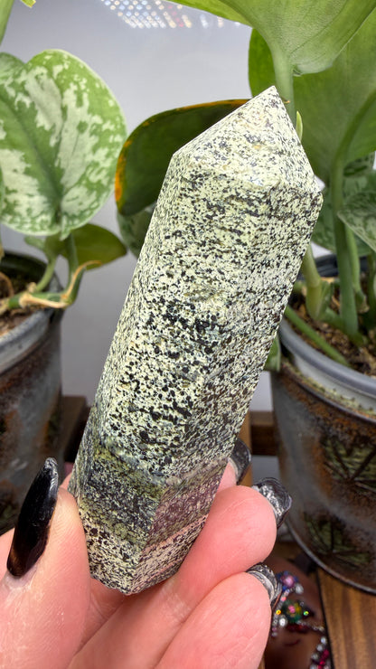 Green Zebra Jasper (Serpentine) Tower