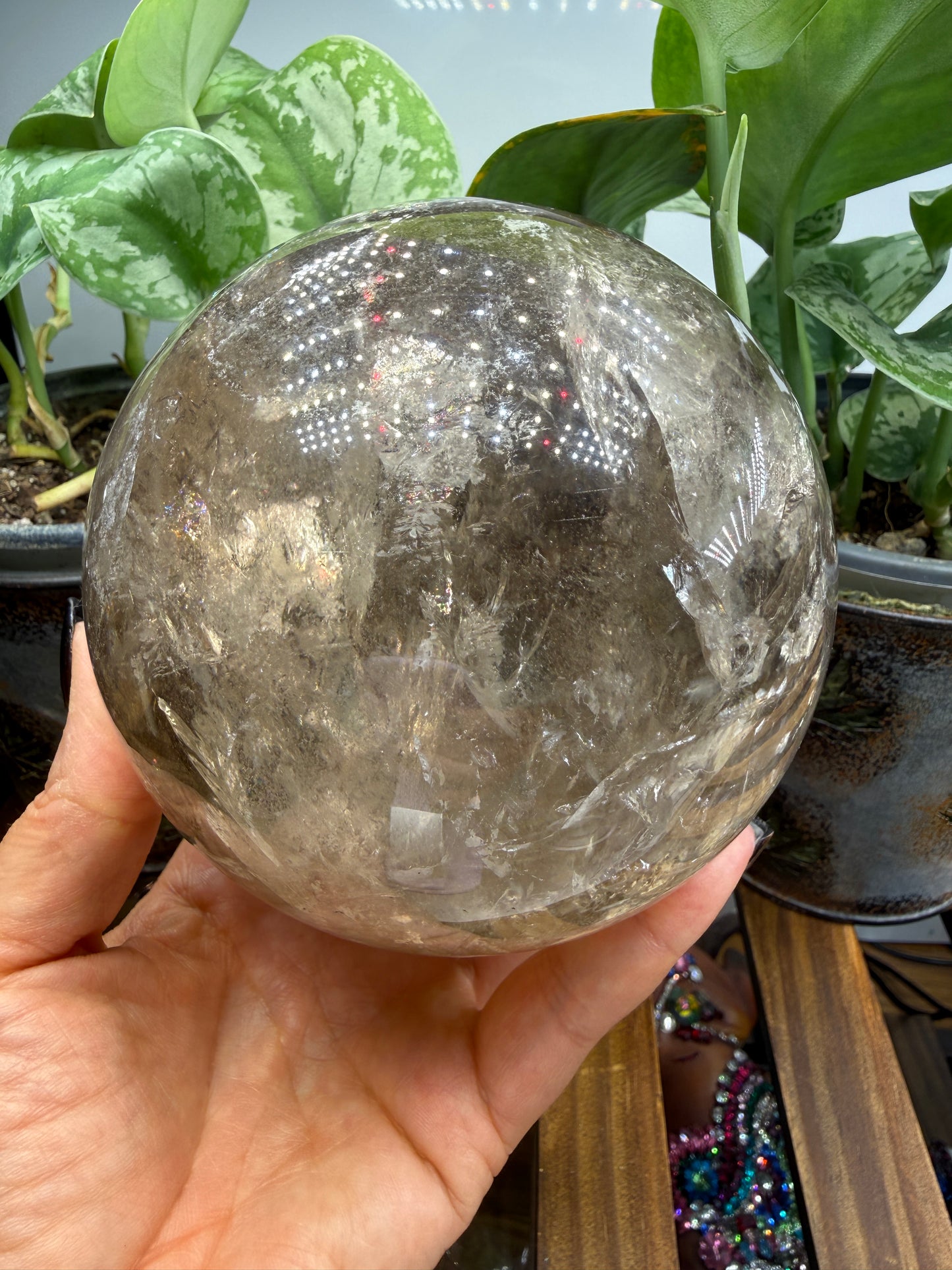 Smoky Quartz Sphere- 4.5" inches- Minas Gerais