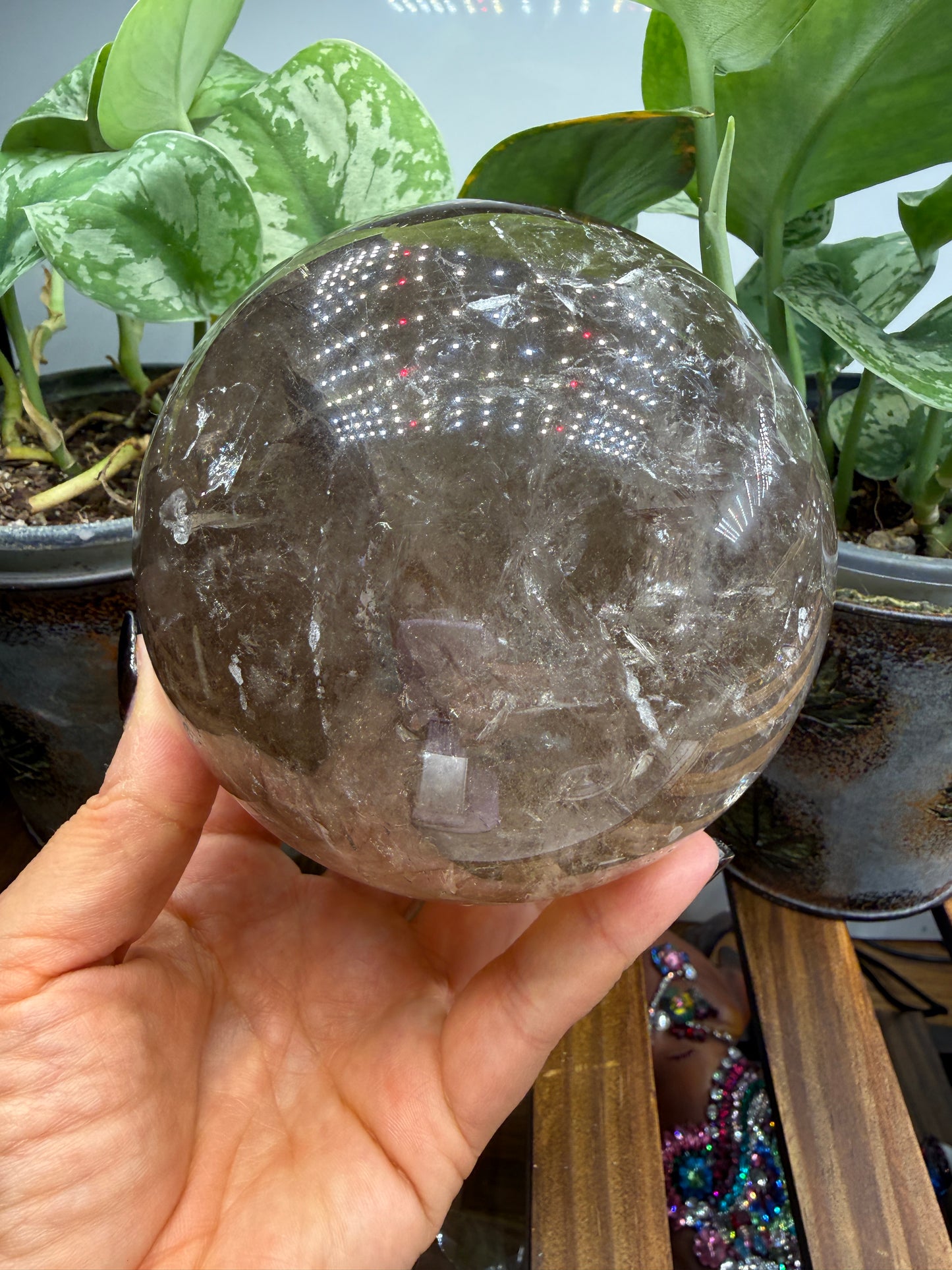 Smoky Quartz Sphere- 4.5" inches- Minas Gerais