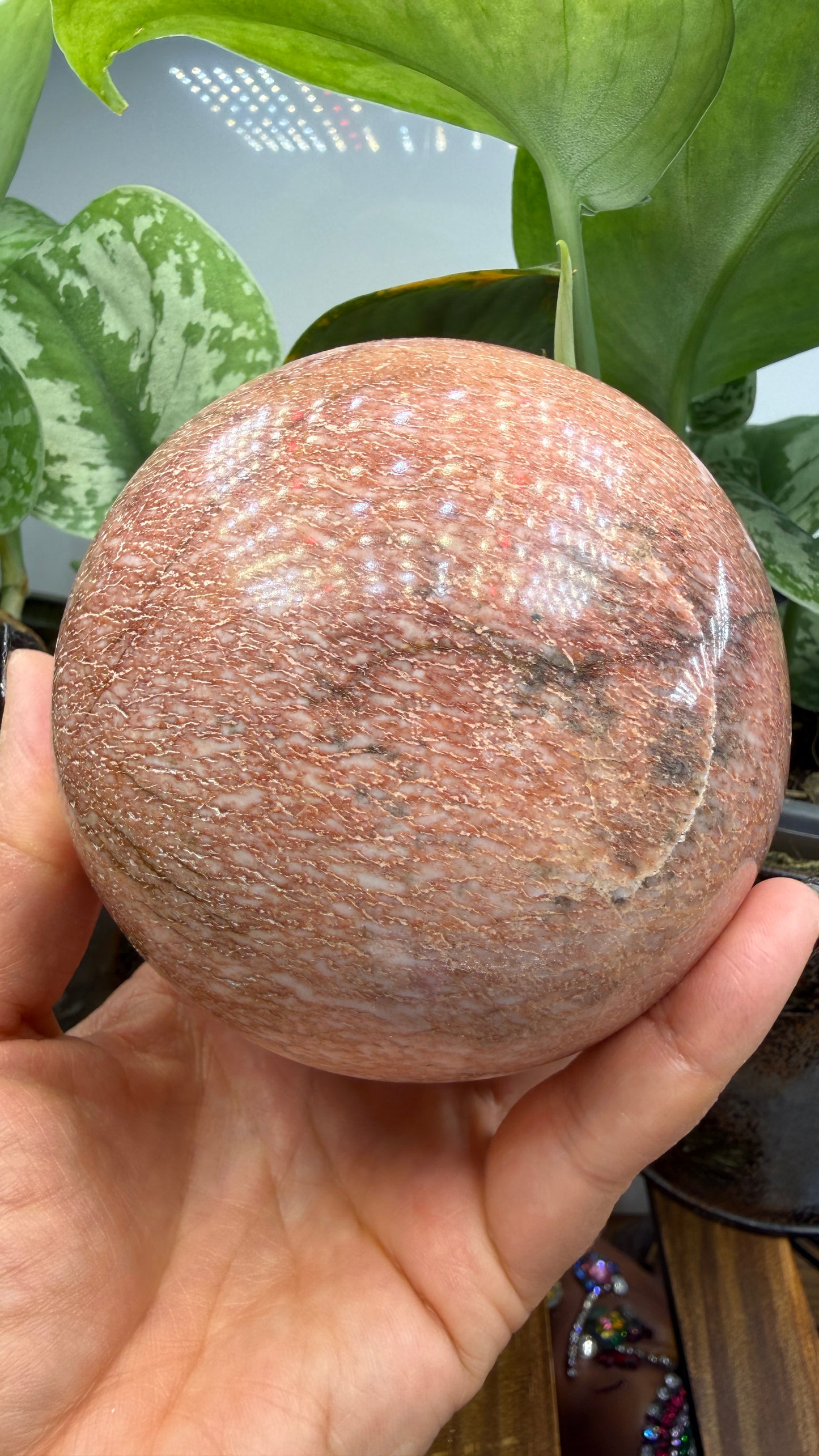 Rhodonite Sphere- 3.5" inches- Tanzania