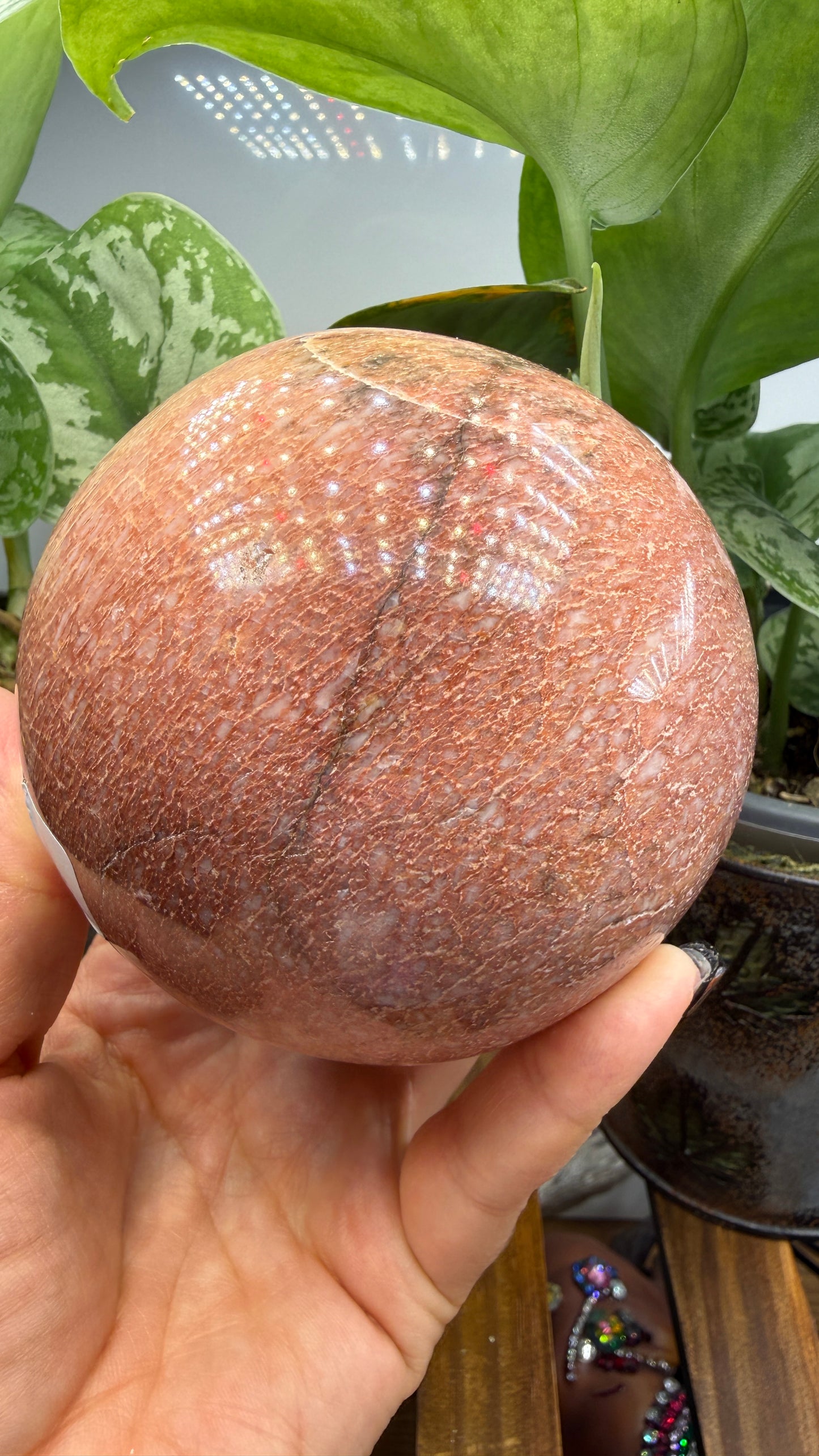 Rhodonite Sphere- 3.5" inches- Tanzania