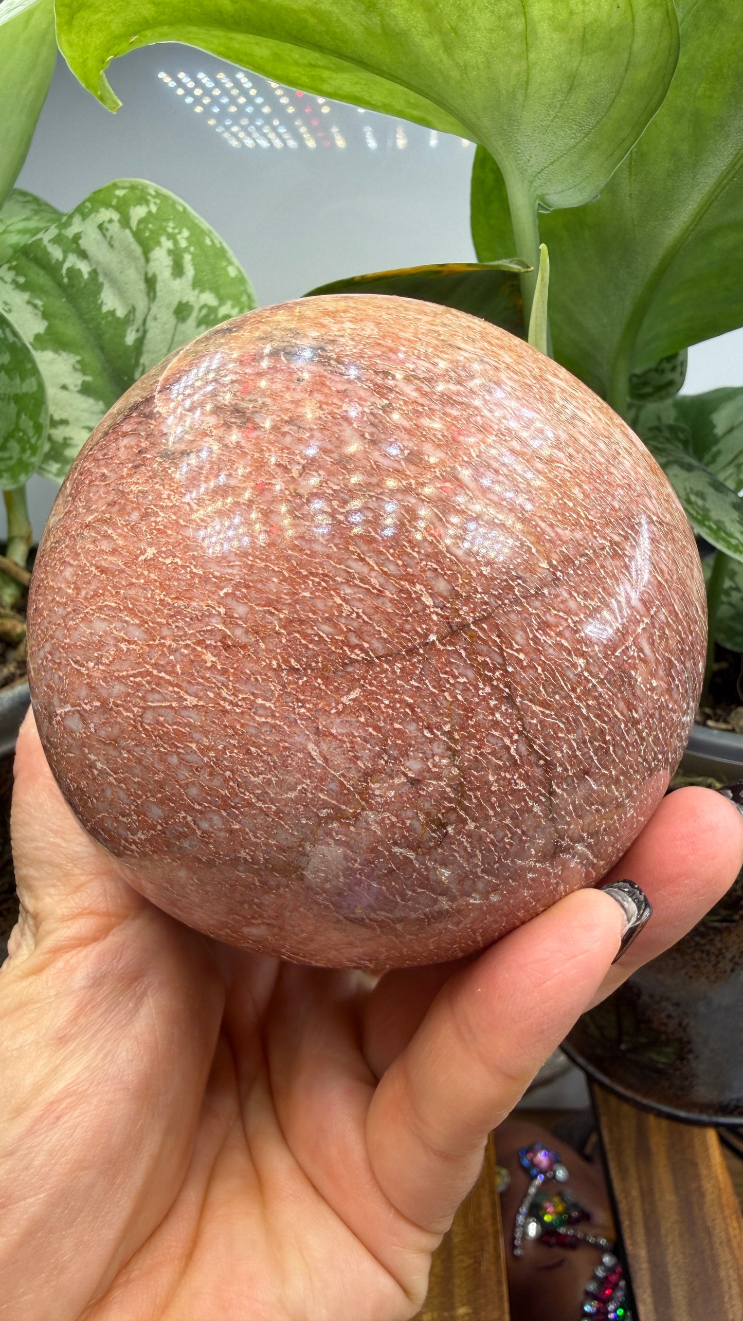 Rhodonite Sphere- 3.5" inches- Tanzania