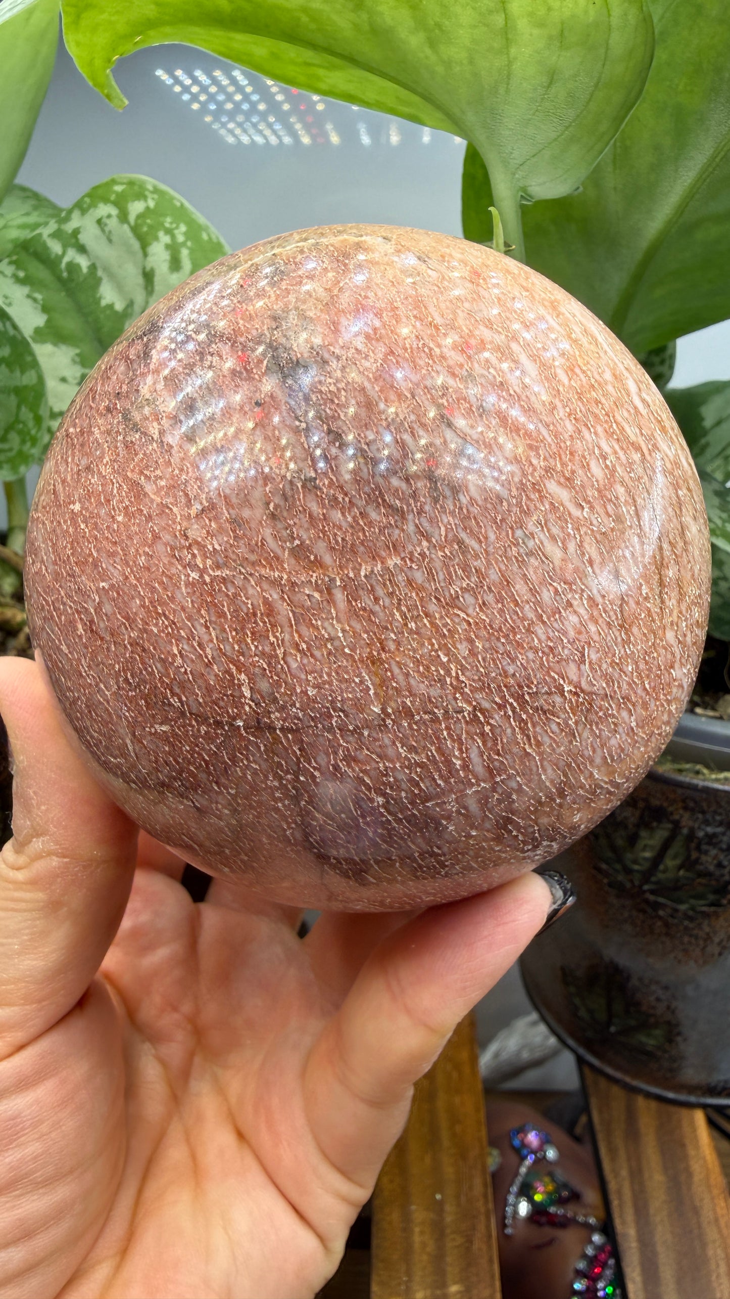 Rhodonite Sphere- 3.5" inches- Tanzania