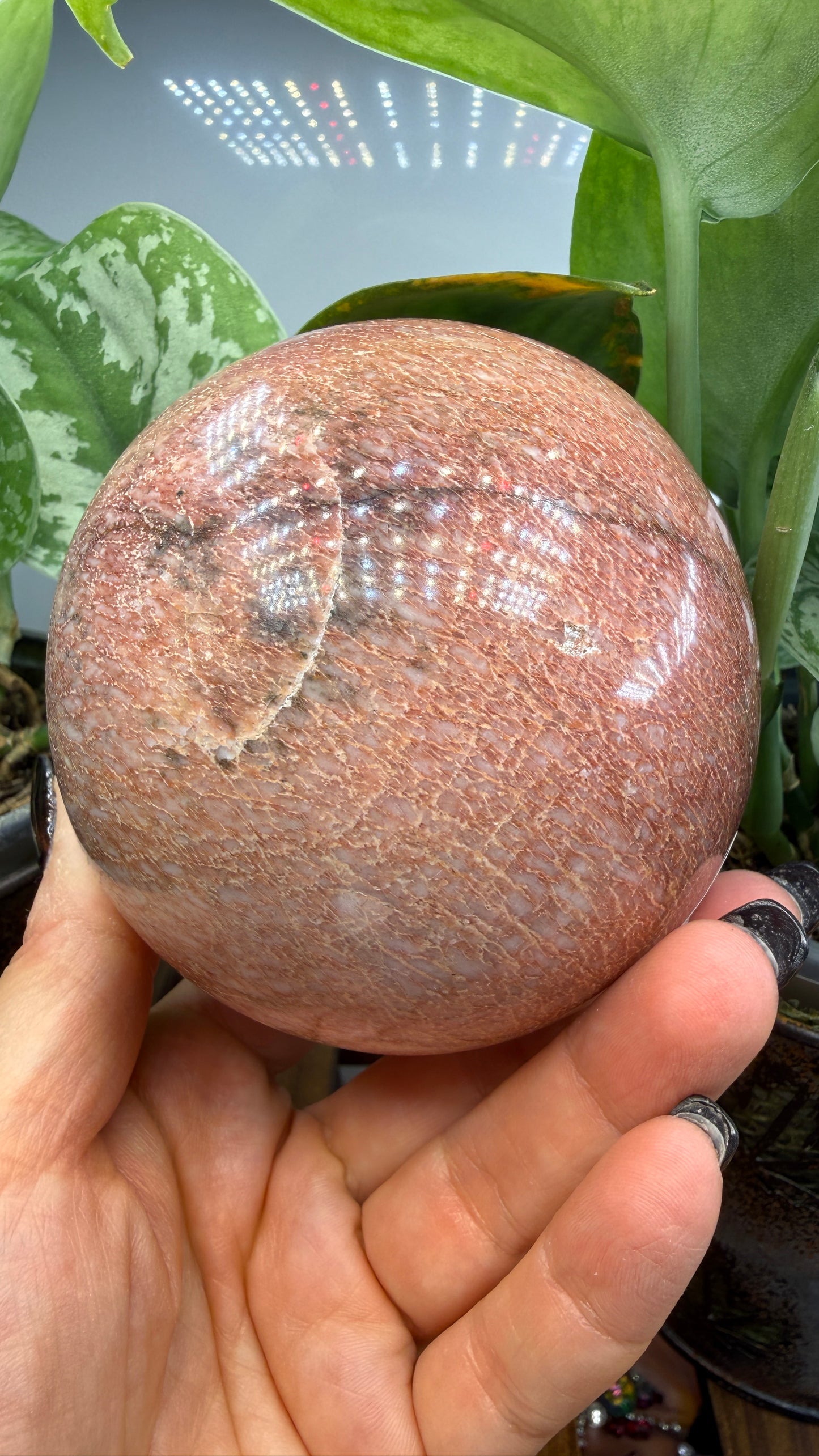 Rhodonite Sphere- 3.5" inches- Tanzania