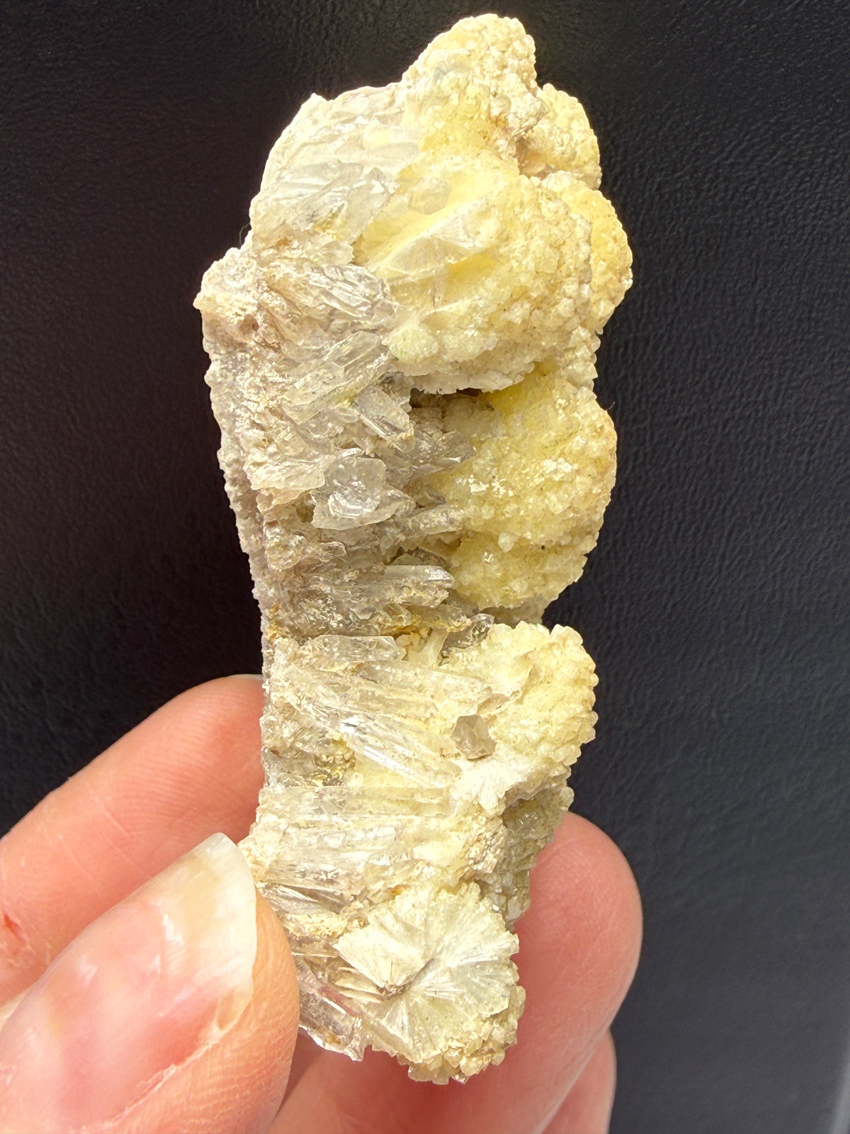 Wavellite on Quartz- Siglo Veinte Mine, Llallagua, Rafael Bustillo Province, Potosí, Bolivia
