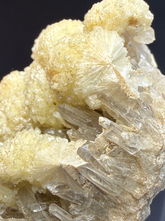 Wavellite on Quartz- Siglo Veinte Mine, Llallagua, Rafael Bustillo Province, Potosí, Bolivia
