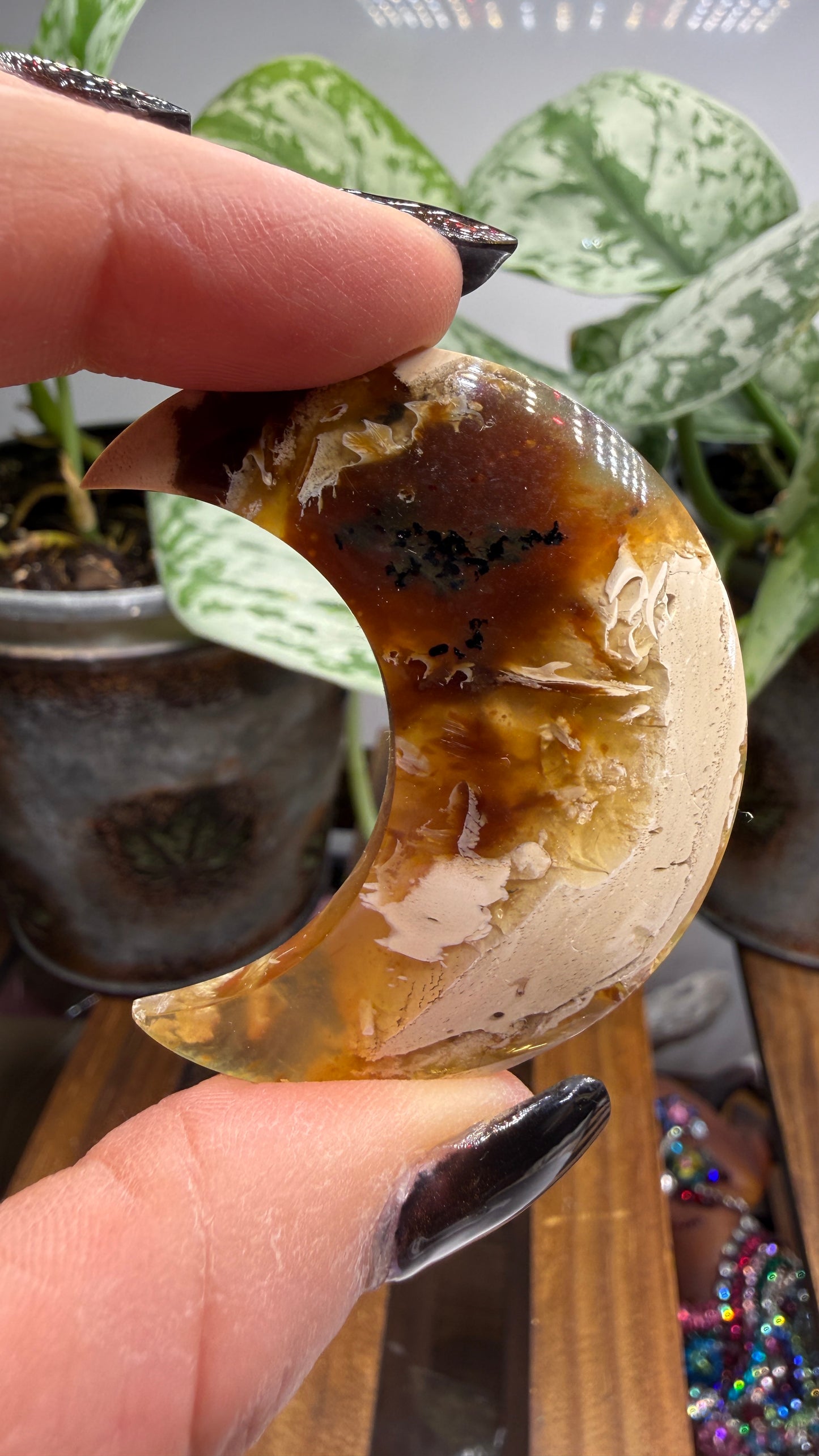 Amber Moon Polished Crystal- Indonesia
