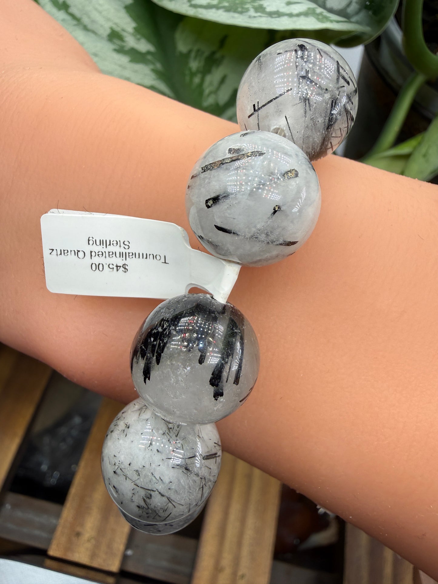 Tourmalinated Quartz Bracelet- 16mm- 7 inches
