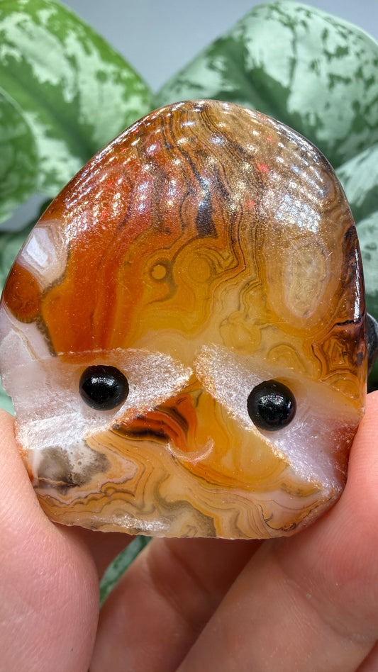 Carnelian Crystal Buddy- Polished Crystal with Eyes