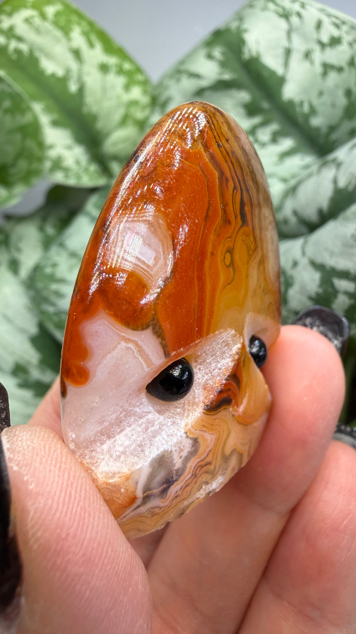Carnelian Crystal Buddy- Polished Crystal with Eyes