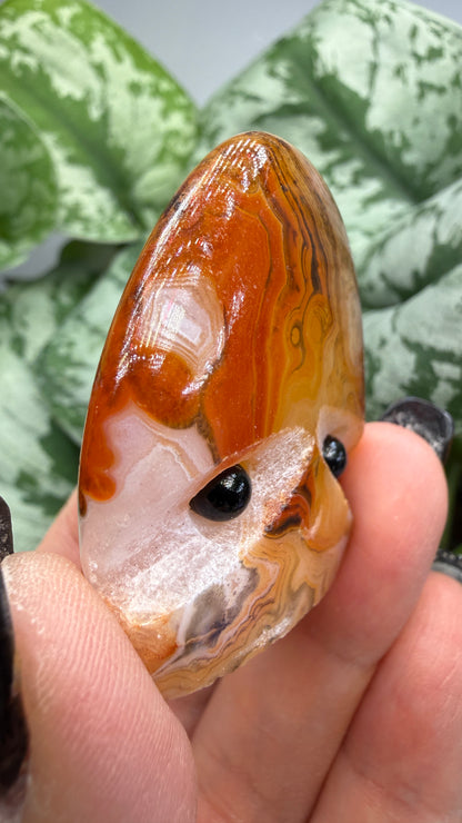 Carnelian Crystal Buddy- Polished Crystal with Eyes