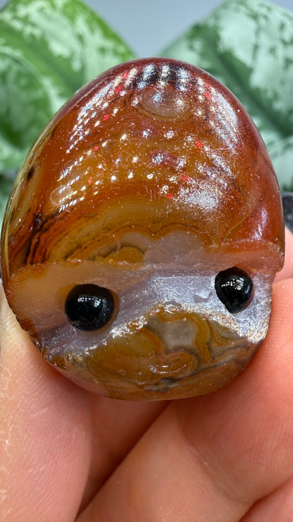Carnelian Crystal Buddy- Polished Crystal with Eyes