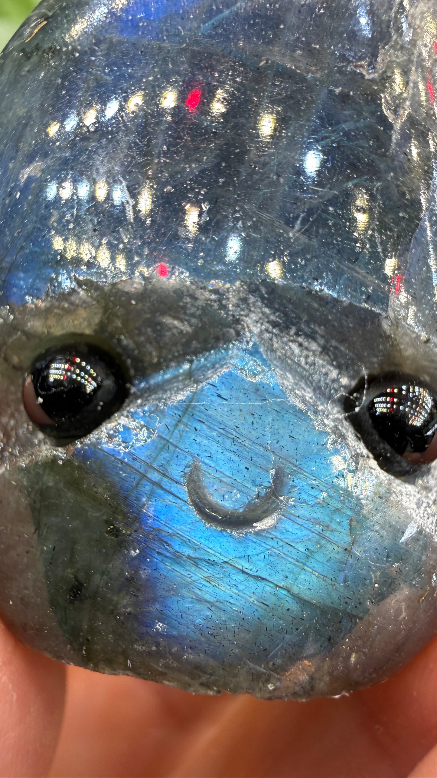 Labradorite Crystal Buddy- Polished Crystal with Eyes