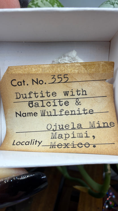 Duftite with Calcite & Wulfenite- Ojuela Mine, Mapimí, Mexico
