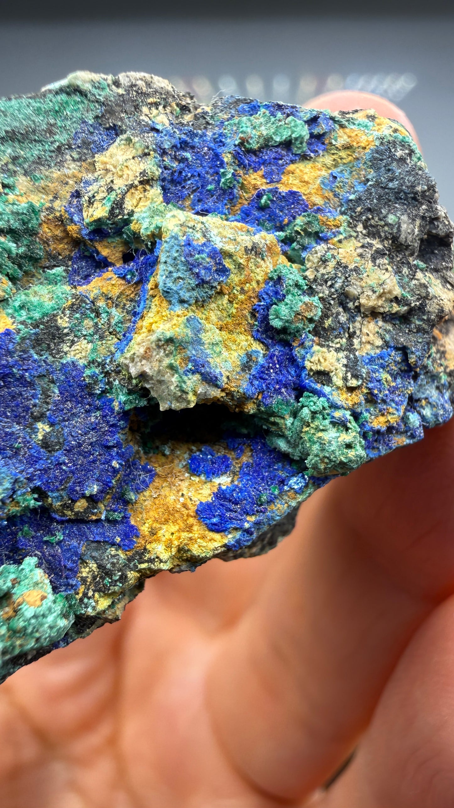 Azurite, Malachite- Morenci Mine, Morenci, Greenlee County, Arizona, USA