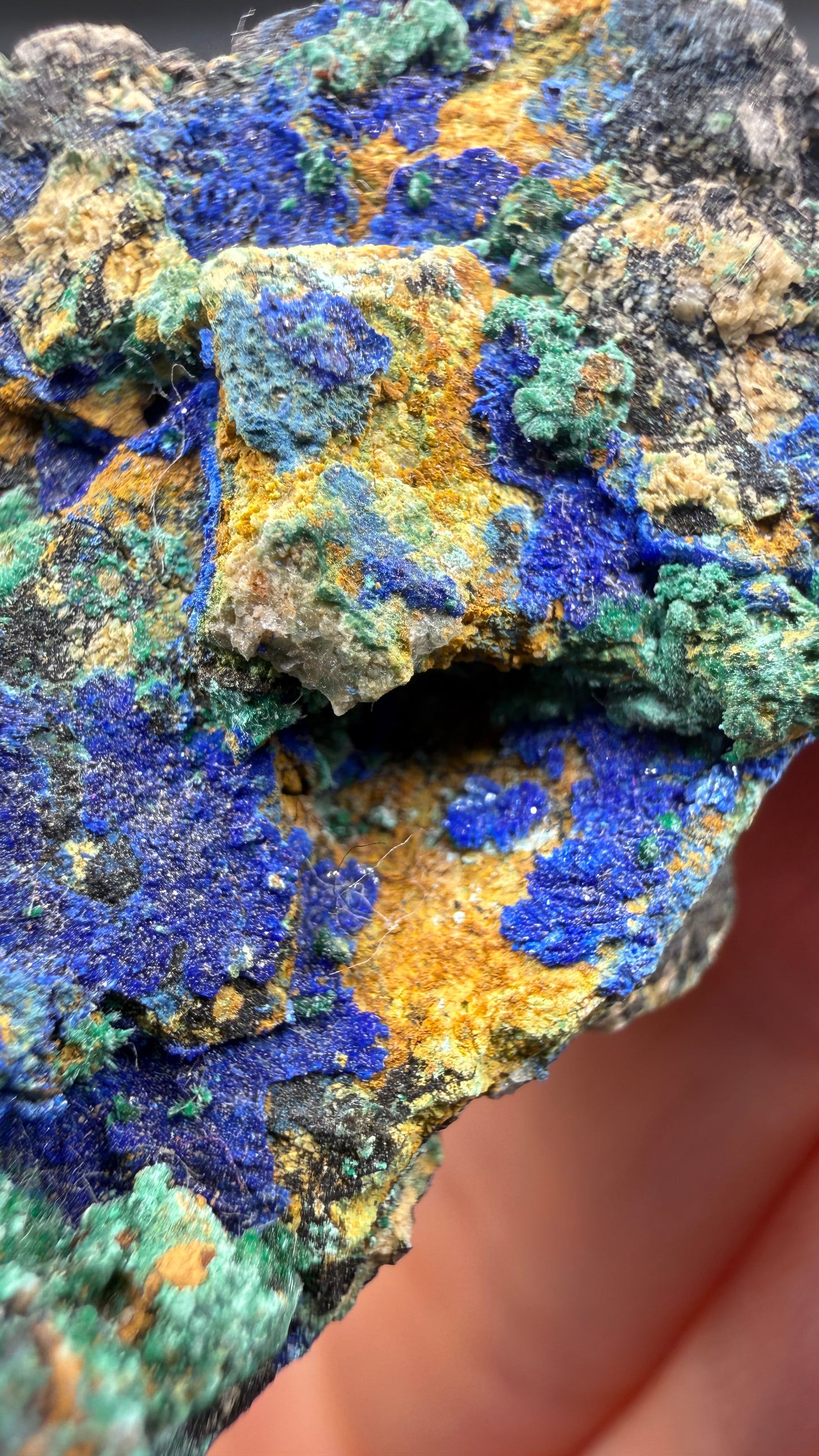 Azurite, Malachite- Morenci Mine, Morenci, Greenlee County, Arizona, USA