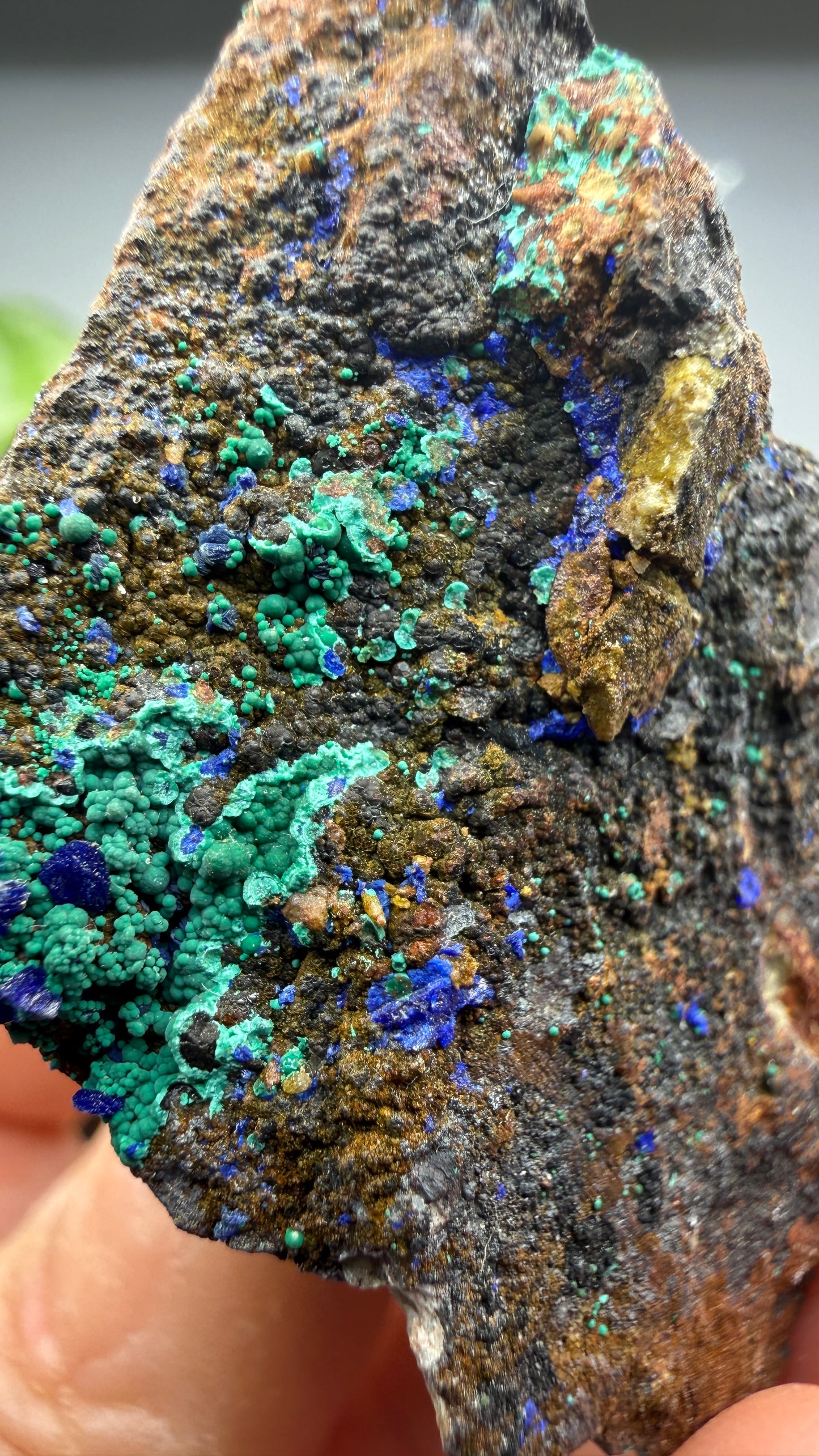 Azurite, Malachite- Morenci Mine, Morenci, Greenlee County, Arizona, USA