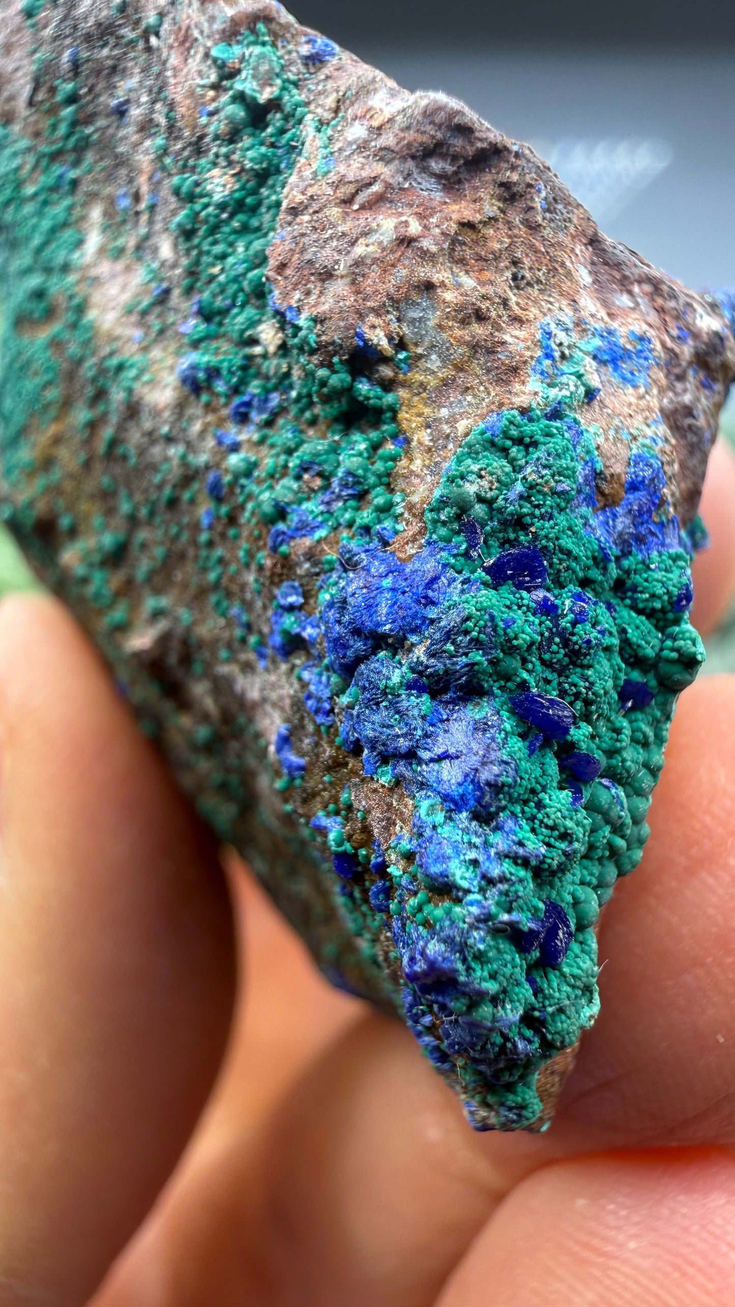Azurite, Malachite- Morenci Mine, Morenci, Greenlee County, Arizona, USA