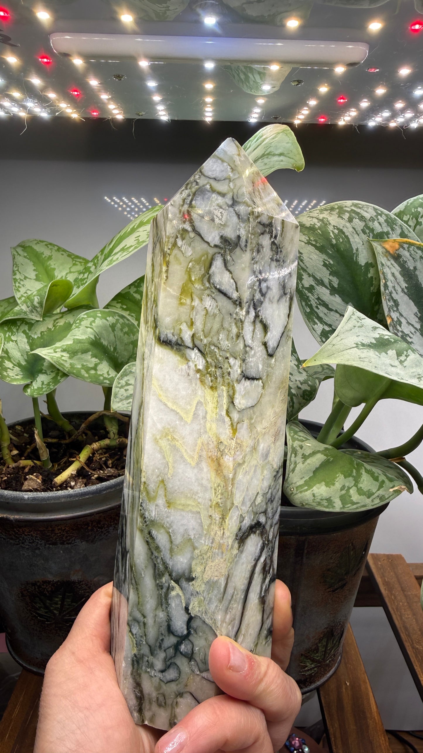 Serpentine Marble Tower- 8.5" inches tall