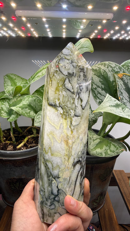 Serpentine Marble Tower- 8.5" inches tall