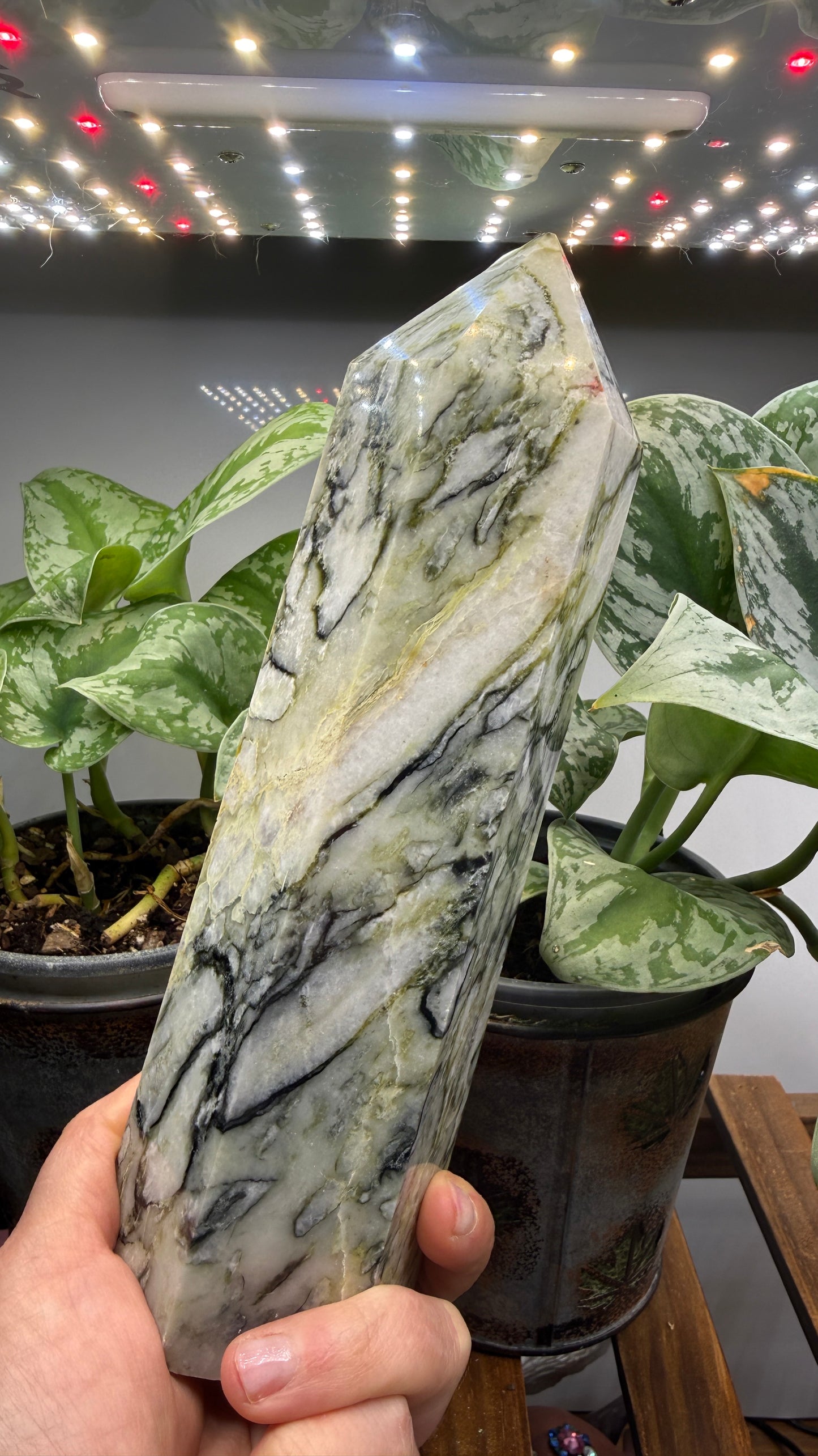 Serpentine Marble Tower- 8.5" inches tall
